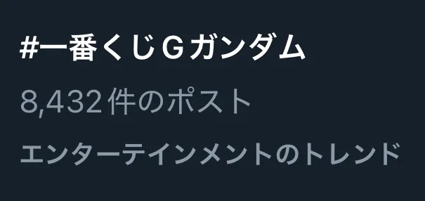 一番くじのGガンダムがXで話題になっている様子